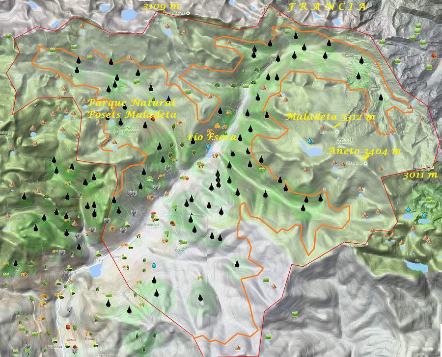 Mapa de Aragón, Huesca
