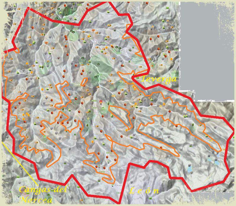 mapa de Somiedo Asturias